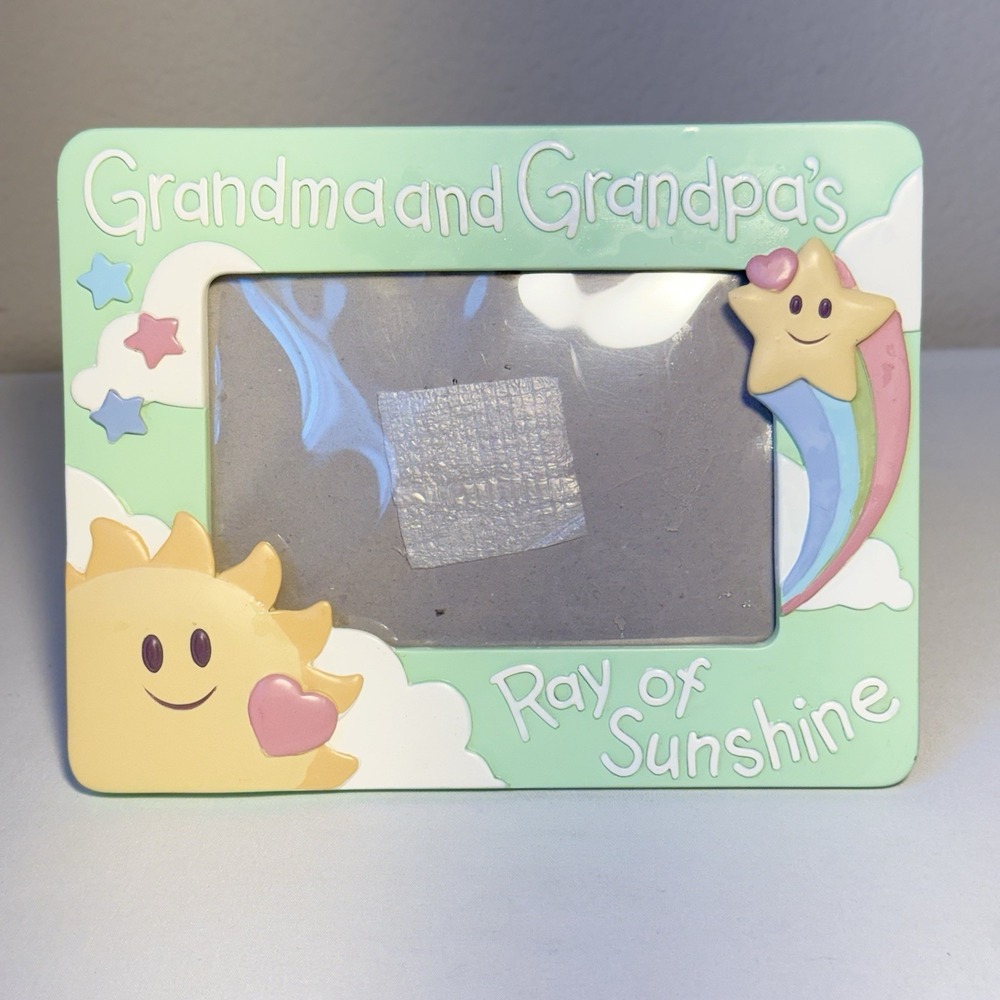 Picture Frame Grandma and Grandpa's Ray of Sunshine 3D Sun Star | 4"x6" Photo